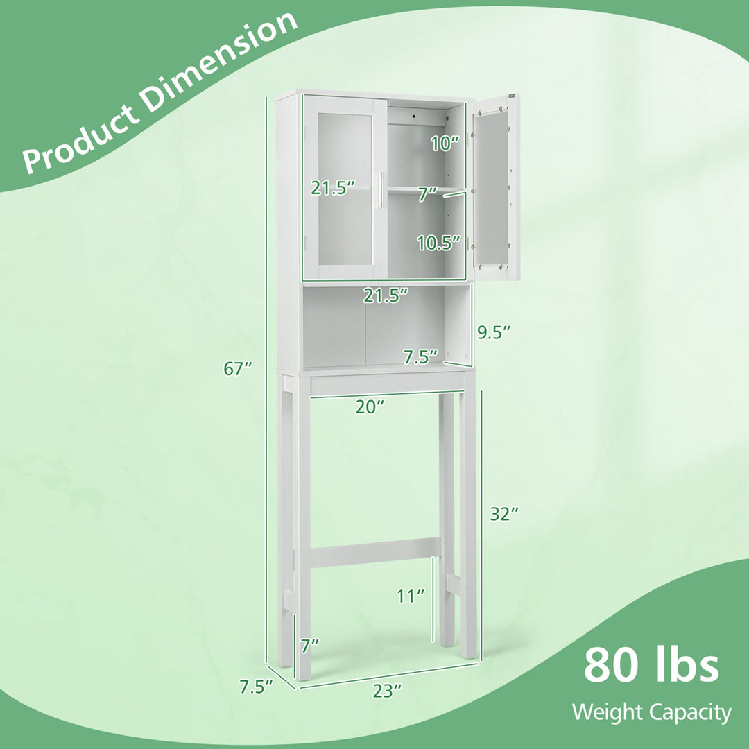 Wooden Over The Toilet Storage Cabinet Spacesaver Organizer Bathroom Tower Rack Image 3