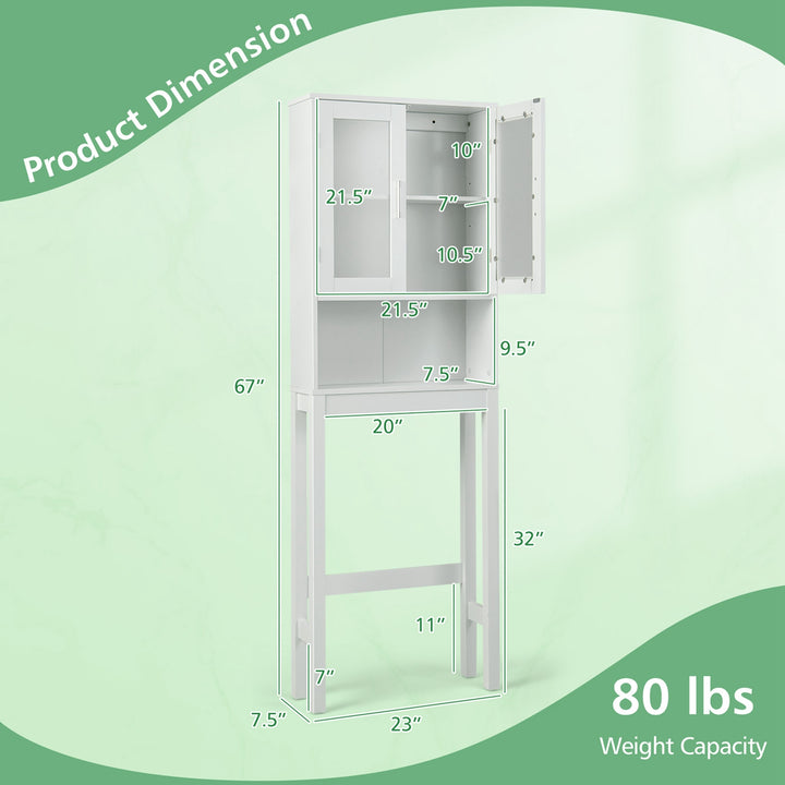 Wooden Over The Toilet Storage Cabinet Spacesaver Organizer Bathroom Tower Rack Image 3