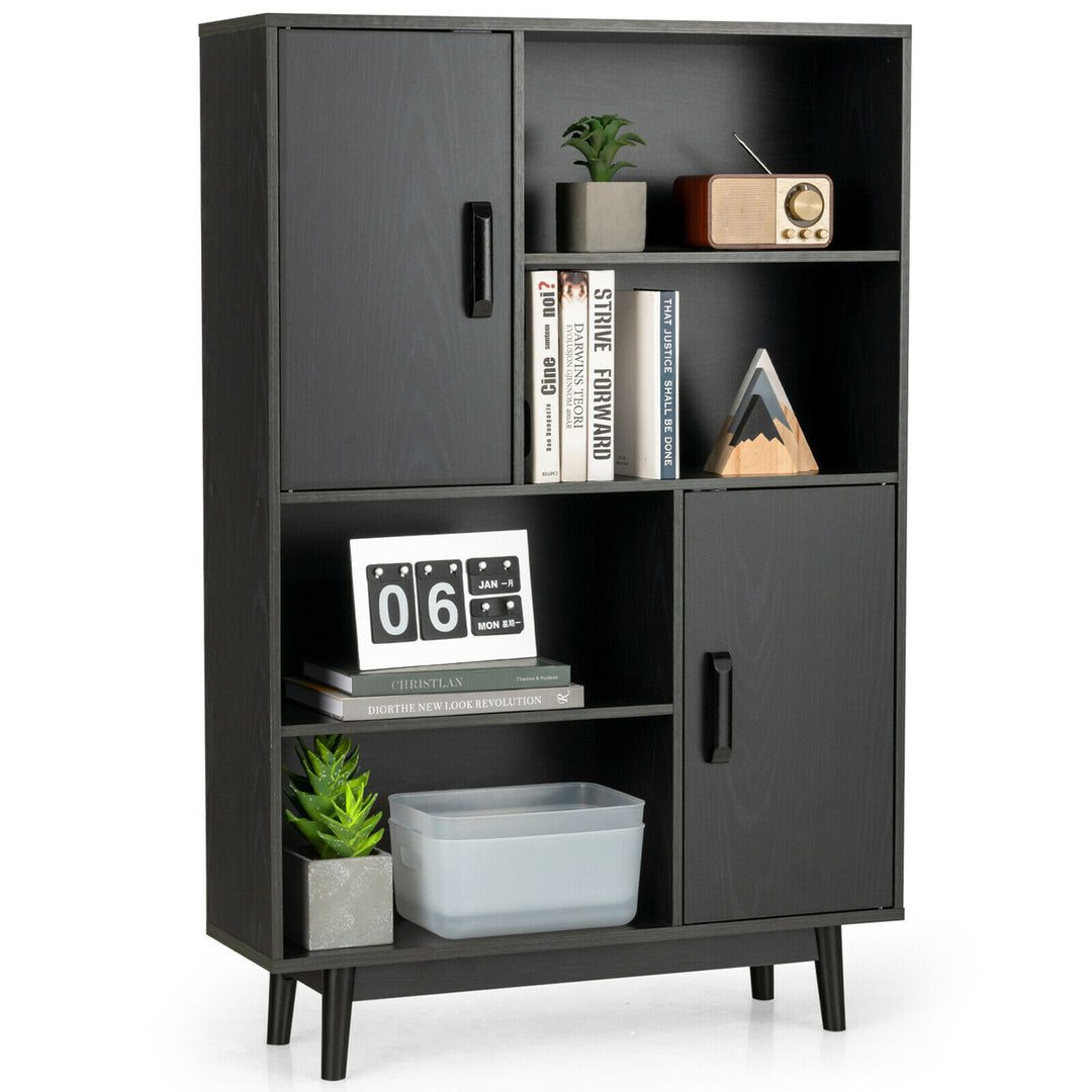 Sideboard Storage Cabinet Bookshelf Cupboard w/Door Shelf Black / White / Espresso Image 6