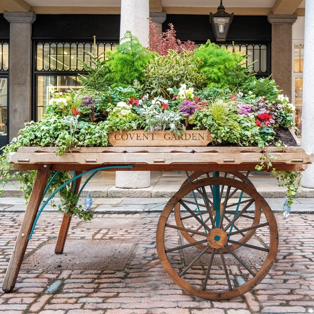 Set of 2 30 In Decorative Vintage Wood Garden Wagon Wheel w/Steel Rim Image 2