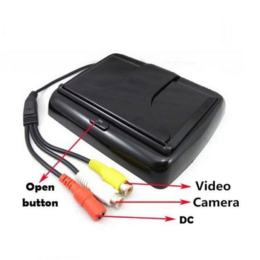 4.3 Inch HD LCD Folding Monitor Rear View CCD Camera Display 2 Video Input Waterproof Image 2