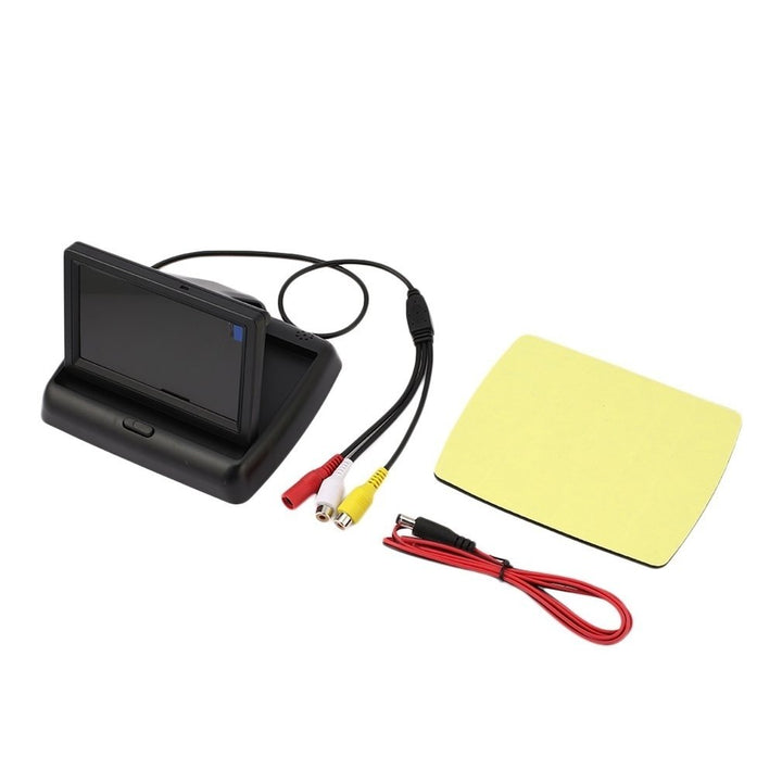 4.3 Inch HD LCD Folding Monitor Rear View CCD Camera Display 2 Video Input Waterproof Image 1