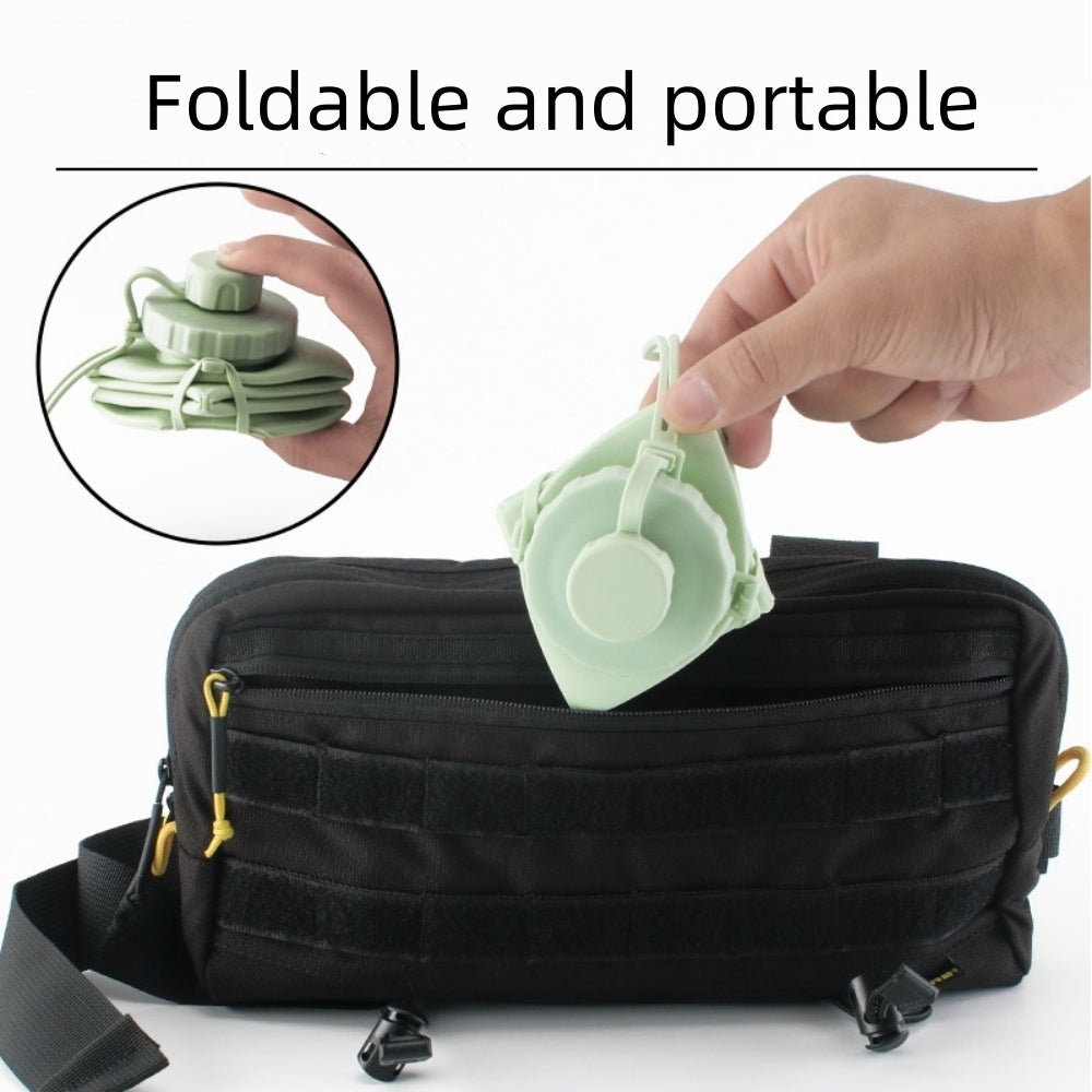 Silicone Folding Water Bottle 600ML Portable Outdoor Sports Travel Kettle Image 4