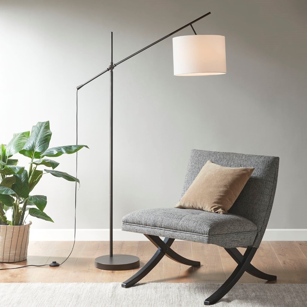 Gracie Mills Toby Adjustable Arched Floor Lamp with Drum Shade - GRACE-14785 Image 6