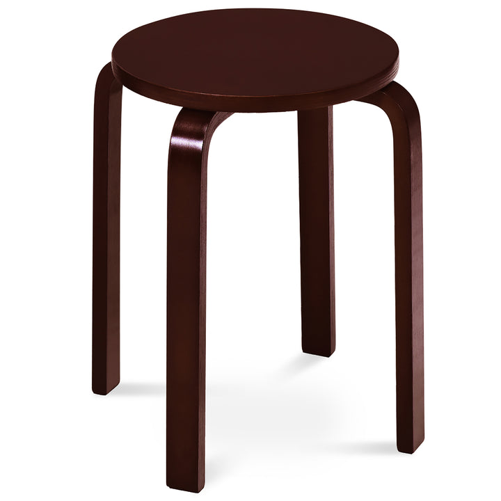 Set of 4 18" Stacking Stool Round Dining Chair Backless Wood Brown Image 10