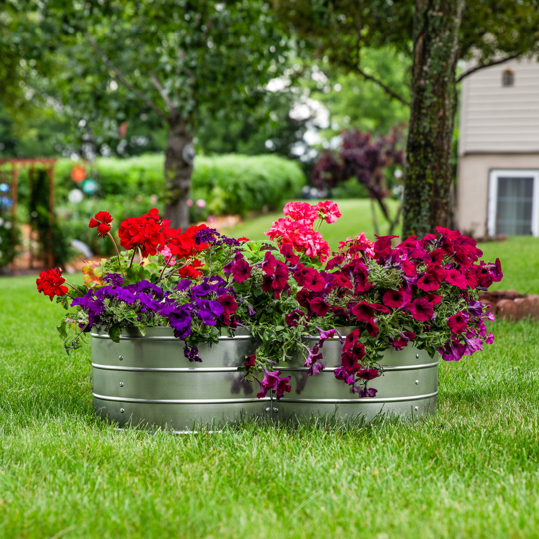 Sunnydaze 4-Leaf Clover-Shaped Galvanized Steel Raised Planter Bed - Silver Image 4