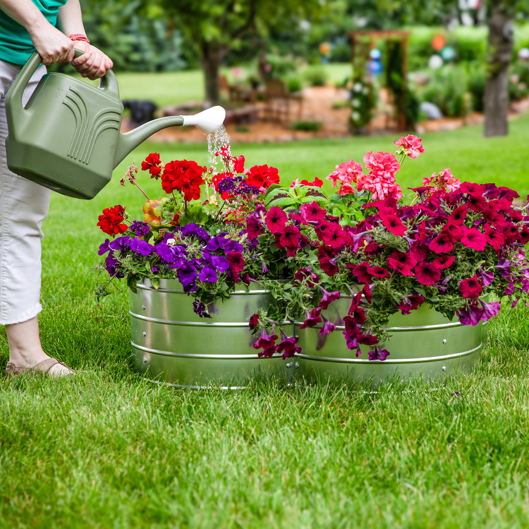 Sunnydaze 4-Leaf Clover-Shaped Galvanized Steel Raised Planter Bed - Silver Image 6