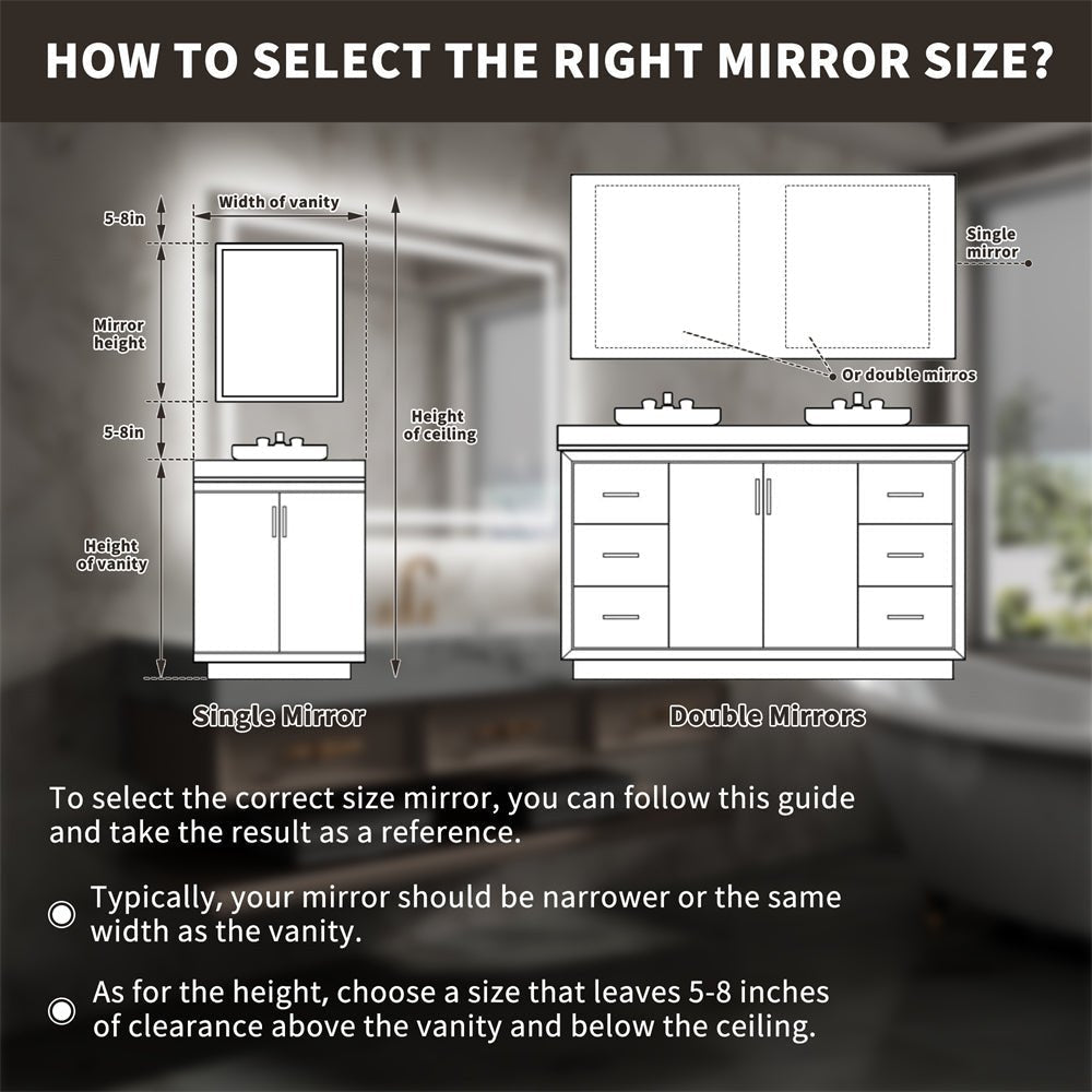 ExBrite Front and Back lit Dimmable LED Anti Fog Bathroom Mirror Linea Series 40"W x 32"H Image 8