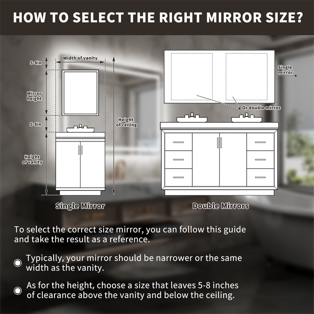 ExBrite Front and Back lit Dimmable LED Anti Fog Bathroom Mirror Linea Series 72"W x 36"H Image 5