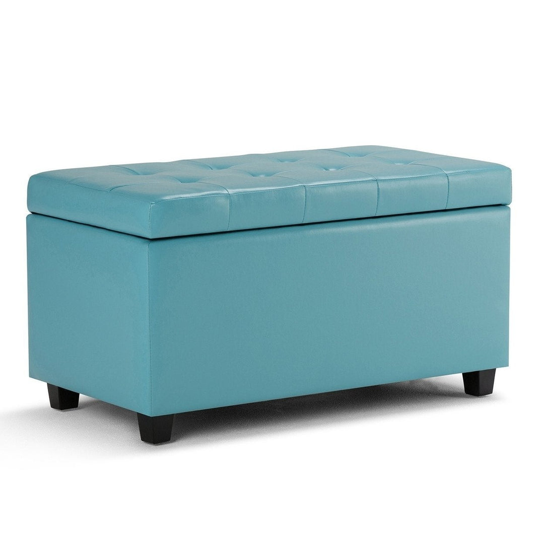 Cosmopolitan Storage Ottoman in Vegan Leather Image 1