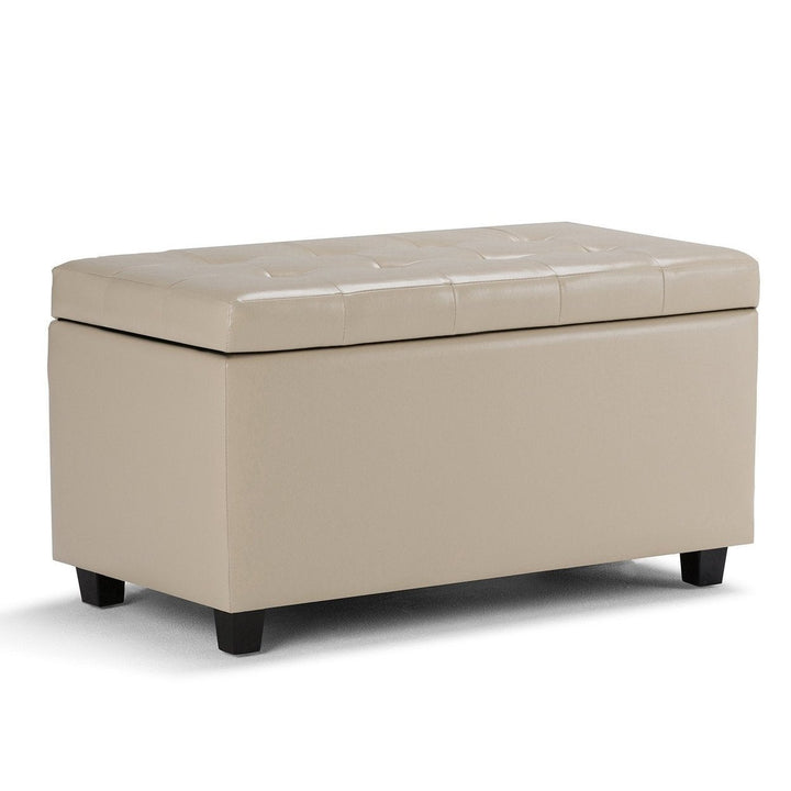 Cosmopolitan Storage Ottoman in Vegan Leather Image 1