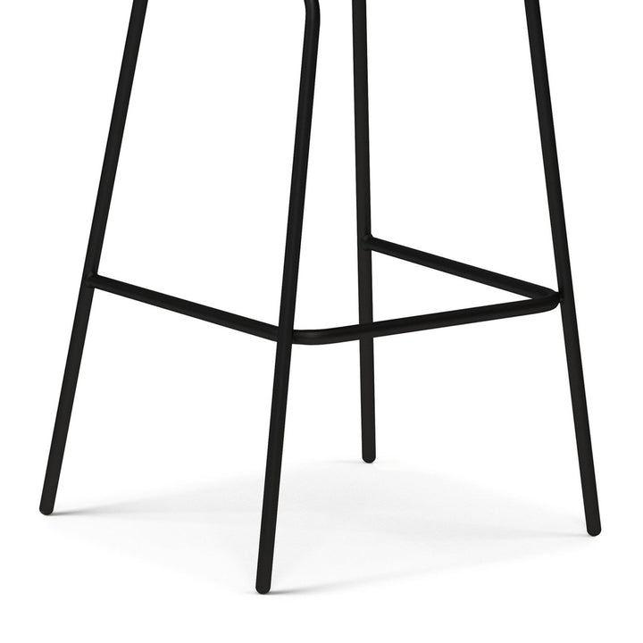 Jolie Bar Stool Set of 2 Lightweight Upholstered Bucket Seat Metal Base Black Image 8