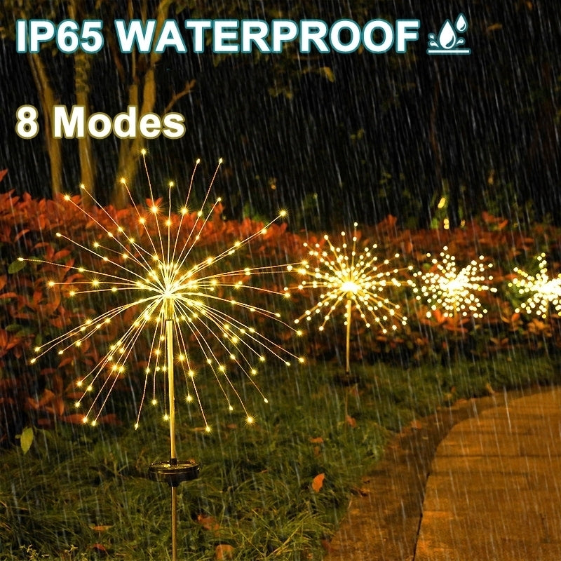 90 LED Solar Power Firework Lights Garden Decoration Fairy Lights Waterproof Outdoor Dandelion Lawn Lamp for Patio Image 1