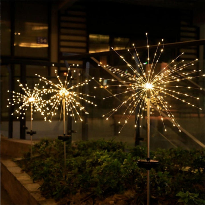 90 LED Solar Power Firework Lights Garden Decoration Fairy Lights Waterproof Outdoor Dandelion Lawn Lamp for Patio Image 2