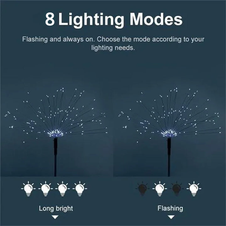 90 LED Solar Power Firework Lights Garden Decoration Fairy Lights Waterproof Outdoor Dandelion Lawn Lamp for Patio Image 3