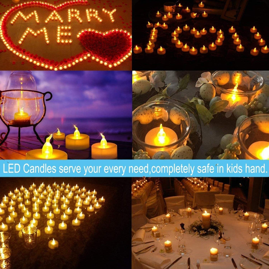 LED Candles 48 Pack Battery Operated Flickering Amber Tea Lights Safe Long Life Image 6