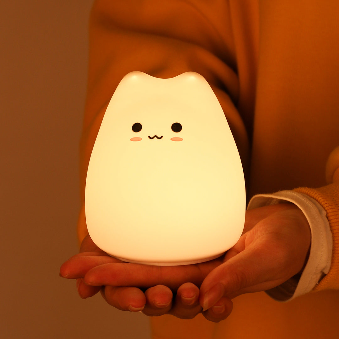 JINHENGYANG Mini Cat Night Lamp 7-Color Touch LED for Kids Bedroom Night Light Image 1