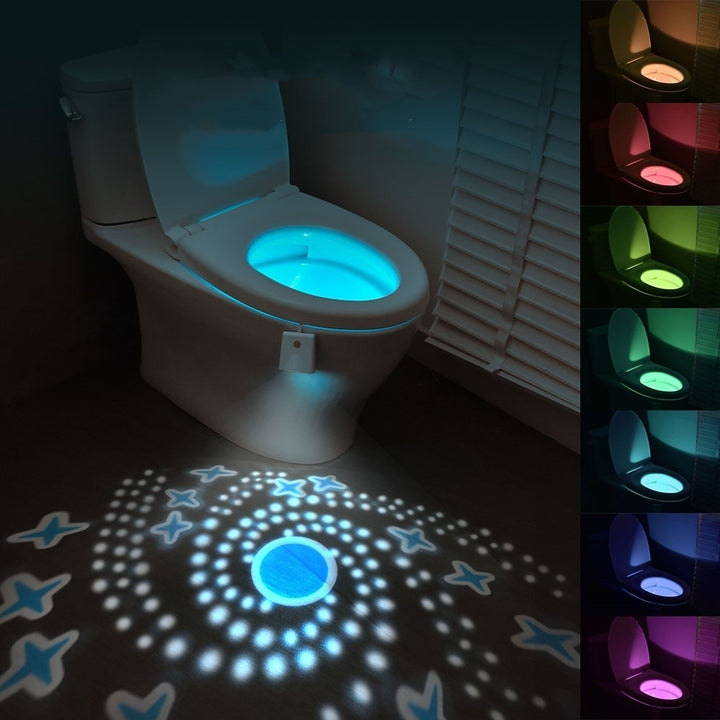 Toilet Night Light Motion Activated LED 7 Color Changing Waterproof Lamp Image 1