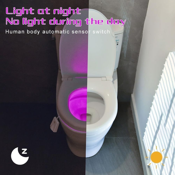 Toilet Night Light Motion Activated LED 7 Color Changing Waterproof Lamp Image 3