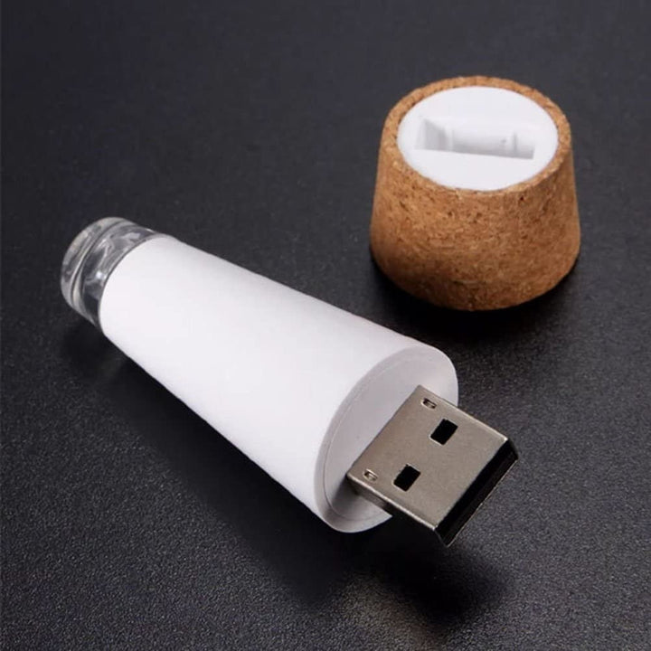 USB Rechargeable Cork Bottle Lights Mini White LED Decoration for Party Wedding Image 2