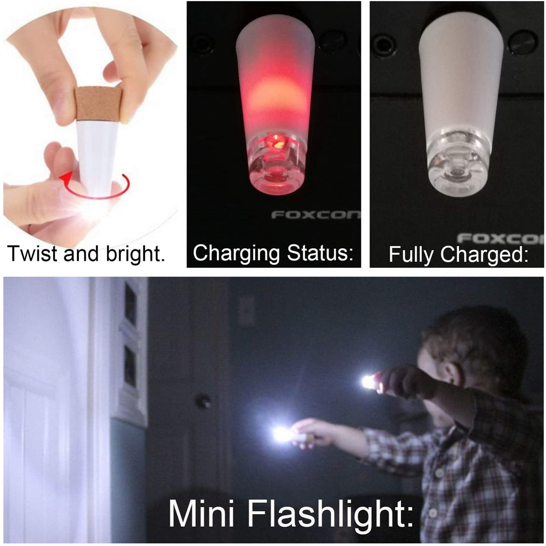 USB Rechargeable Cork Bottle Lights Mini White LED Decoration for Party Wedding Image 5