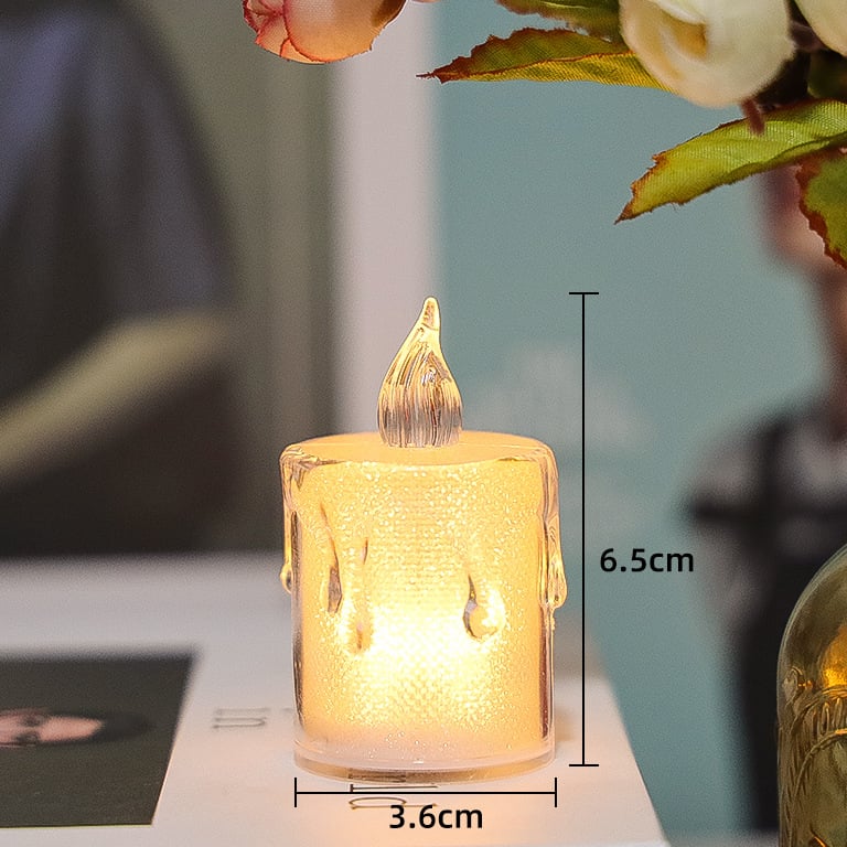 24 Pcs LED Flameless Candles Warm Light Flickering Plastic Pillar Night Light Image 1