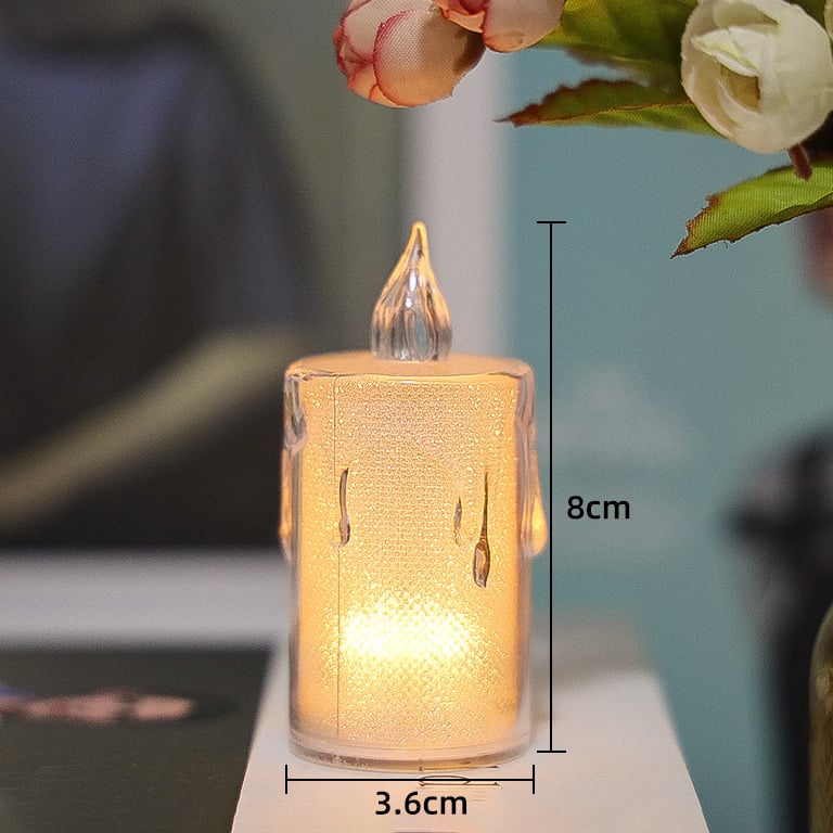 24 Pcs LED Flameless Candles Warm Light Flickering Plastic Pillar Night Light Image 1