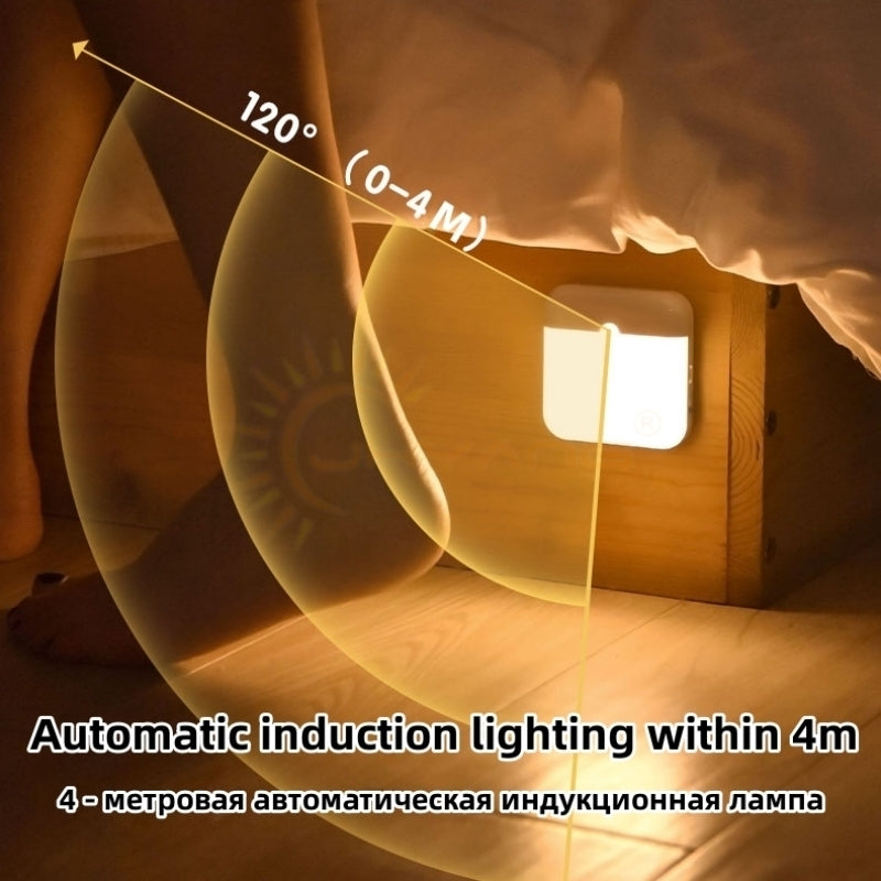 LED Motion Sensor Night Light USB Rechargeable Lamp for Bedroom Kitchen Hallway Image 3