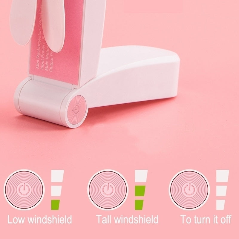 Mini Handheld Fan Rechargeable Portable Electric Fan Pink Green Adjustable Speed Image 4