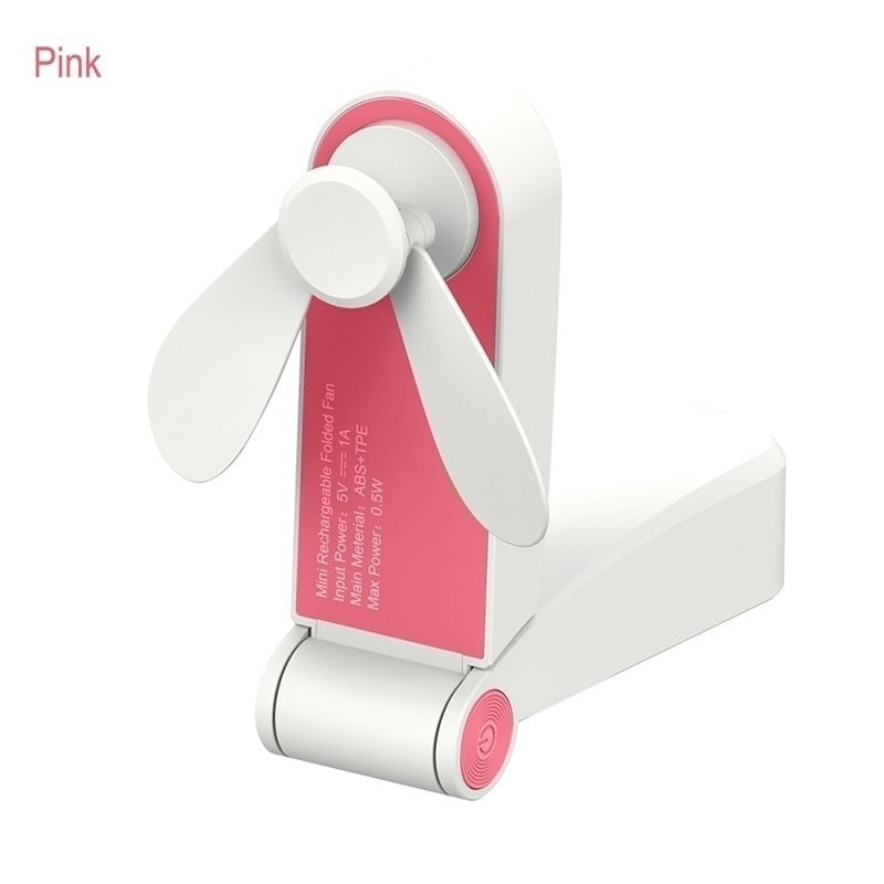 Mini Handheld Fan Rechargeable Portable Electric Fan Pink Green Adjustable Speed Image 6