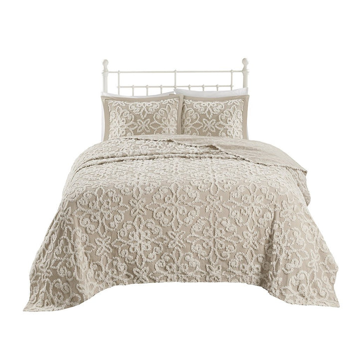 Gracie Mills Eldridge 3-Piece Tufted Chenille Floral Medallion Bedspread Set - GRACE-10371 Image 1