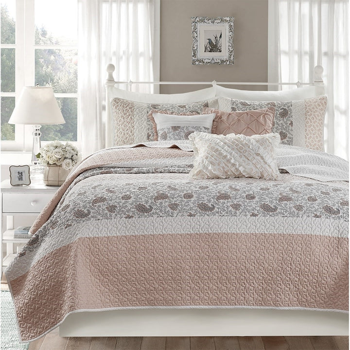 Gracie Mills Singleton Reversible Paisley Lace 6-Piece Cotton Percale Quilt Set - GRACE-124 Image 2