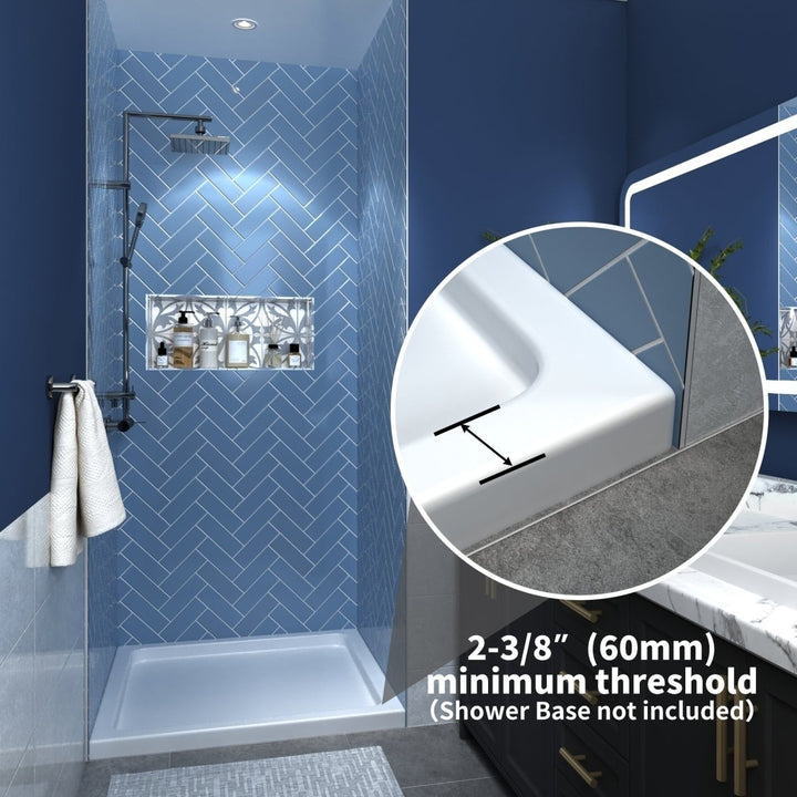 Classy Semi-Frameless Pivot Shower Door 30-31 in W 72 in H Nickel Glass Handle Image 5