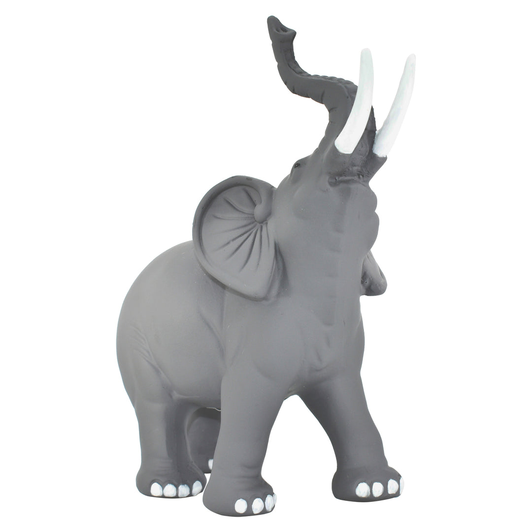 Adam and Friends Solid Elephant Sculpture Matte Grey Stone 1-Piece Image 1