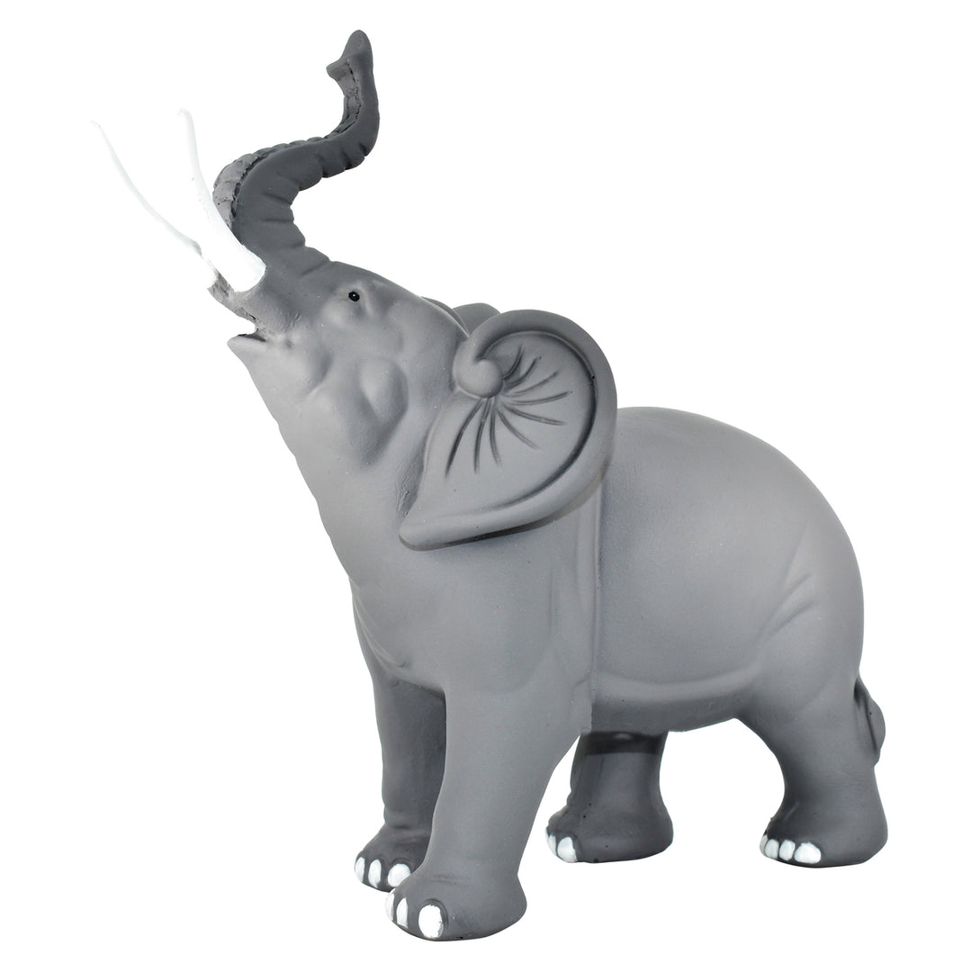 Adam and Friends Solid Elephant Sculpture Matte Grey Stone 1-Piece Image 2