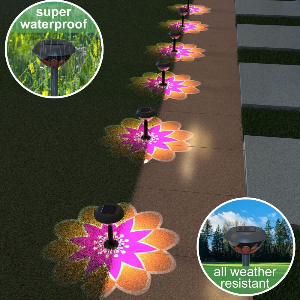 Solar Projection Lamp Waterproof Outdoor Garden Lights Landscape Decor 2 Modes Image 3