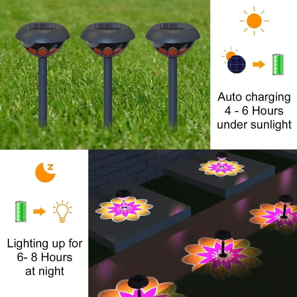 Solar Projection Lamp Waterproof Outdoor Garden Lights Landscape Decor 2 Modes Image 4