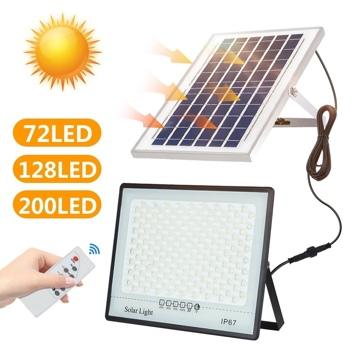 Solar Outdoor Garden Lights Waterproof LED Floodlight Remote Control Adjustable Image 1