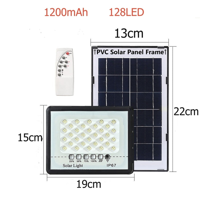 Solar Outdoor Garden Lights Waterproof LED Floodlight Remote Control Adjustable Image 5