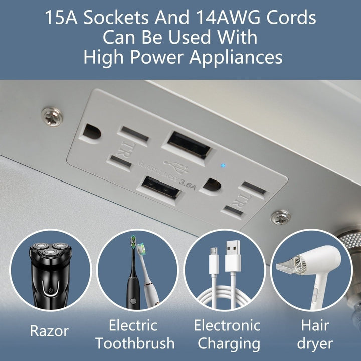 Boost-M1 48" W x 30" H LED Lighted Medicine Cabinet Recessed Surface Mount Image 8