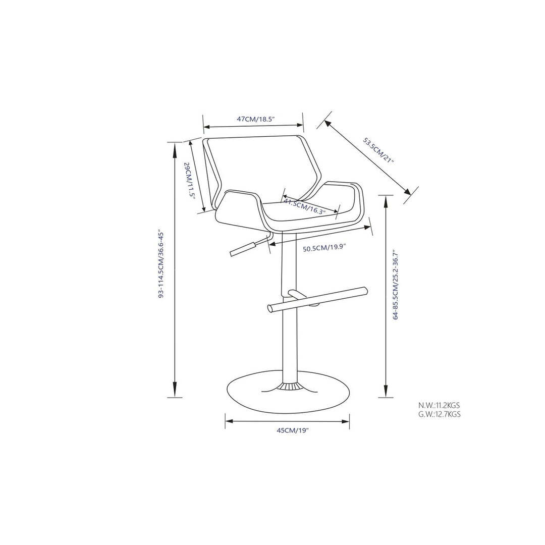 Dixie Adjustable Swivel Bar Stool Image 12