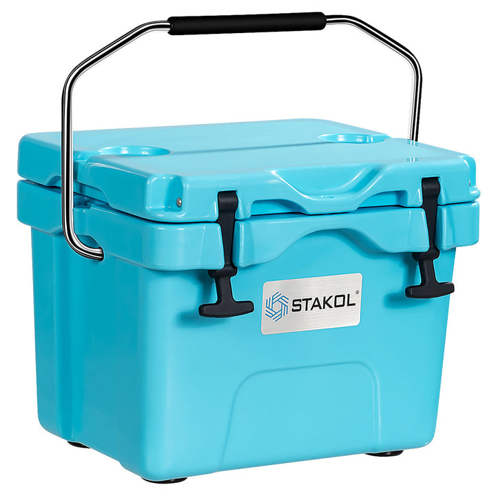 SKTAKOL 16 Quart Cooler Portable Ice Chest Leak-Proof 24 Cans Ice Boxfor Camping White/Blue/Grey/khaki Image 6