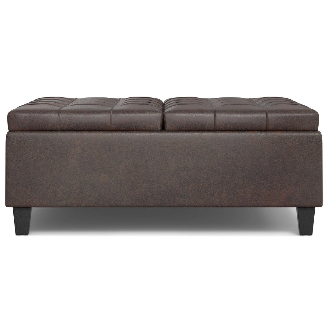 Harrison Large Square Coffee Table Storage Ottoman in Multiple Colors and Styles Image 6