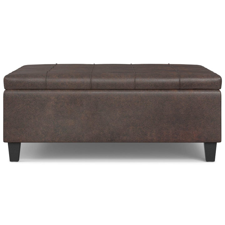 Harrison Large Square Coffee Table Storage Ottoman in Multiple Colors and Styles Image 8