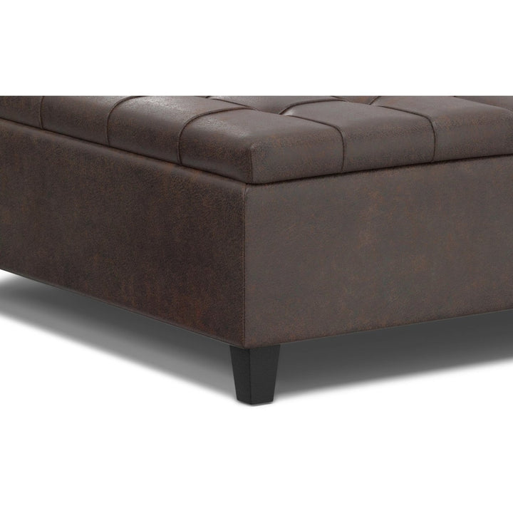 Harrison Large Square Coffee Table Storage Ottoman in Multiple Colors and Styles Image 9