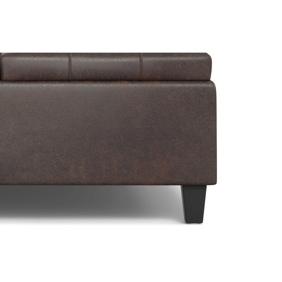 Harrison Large Square Coffee Table Storage Ottoman in Multiple Colors and Styles Image 11