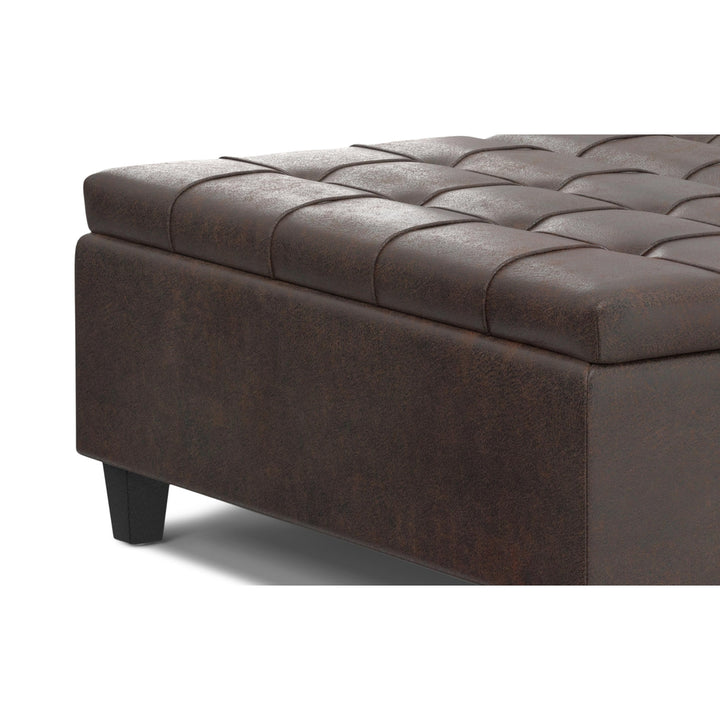 Harrison Large Square Coffee Table Storage Ottoman in Multiple Colors and Styles Image 12