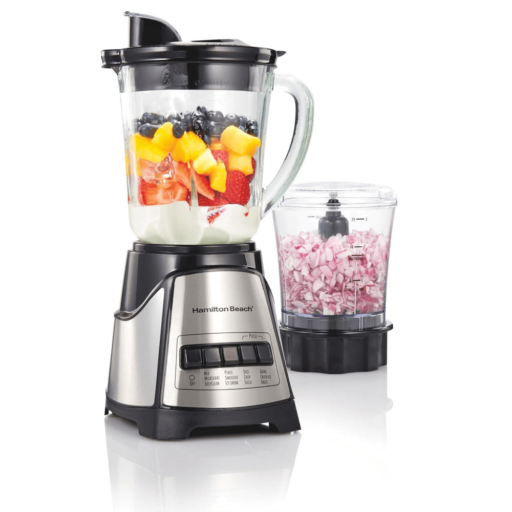 Hamilton Beach Power Elite Glass Jar Blender and Food Chopper Combo Image 2