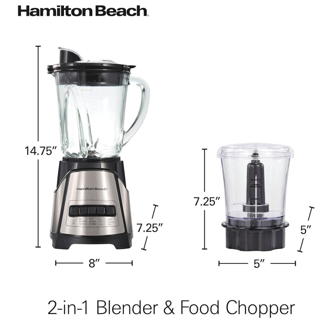 Hamilton Beach Power Elite Glass Jar Blender and Food Chopper Combo Image 4