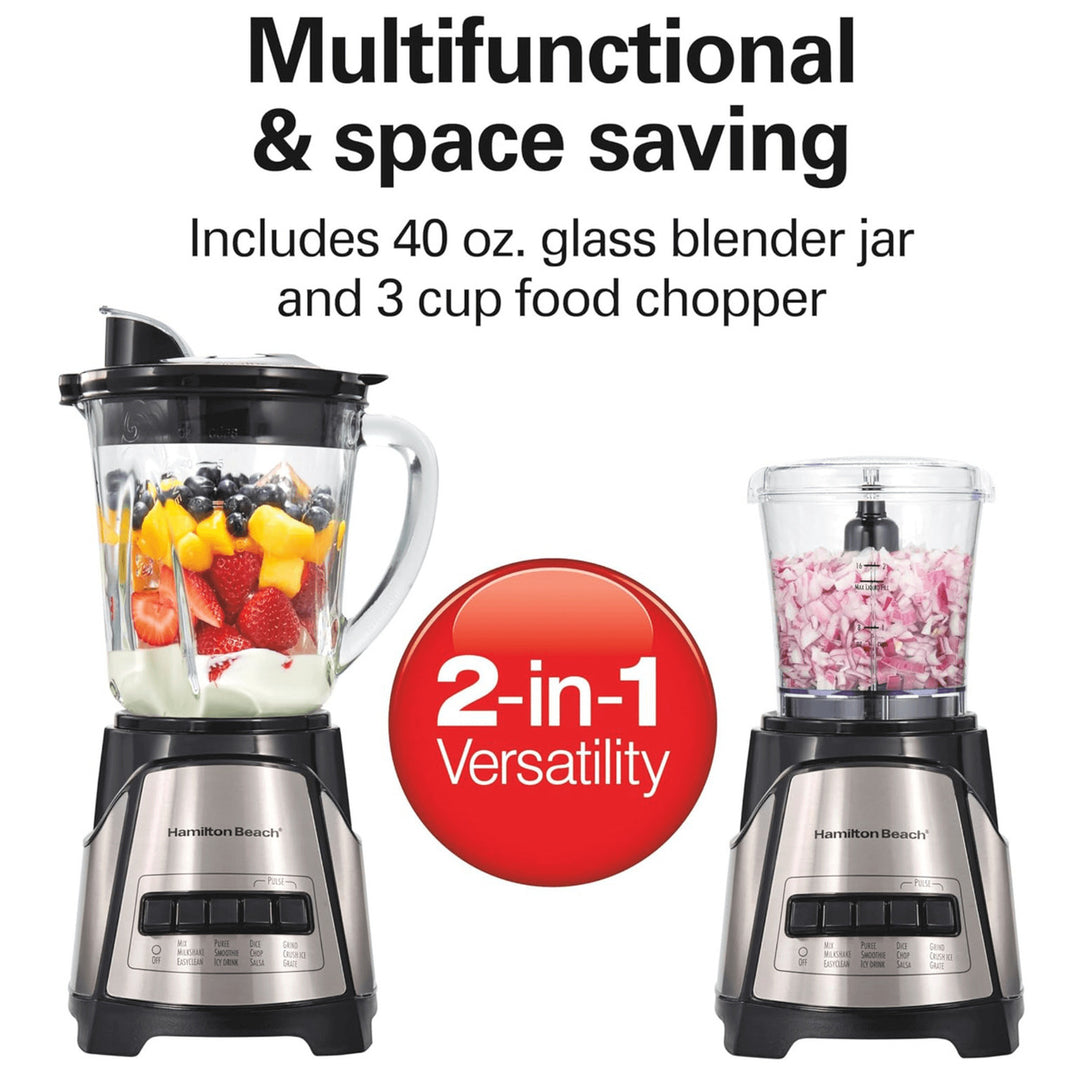 Hamilton Beach Power Elite Glass Jar Blender and Food Chopper Combo Image 7